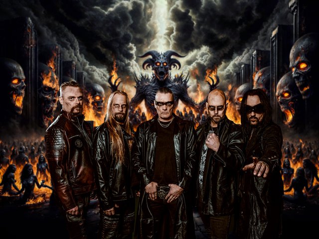 Members of the band Dream Evil and friend.
