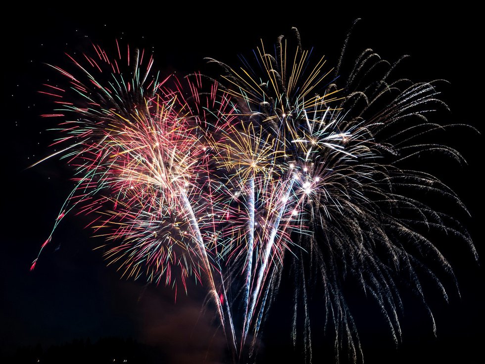 A display of fireworks.