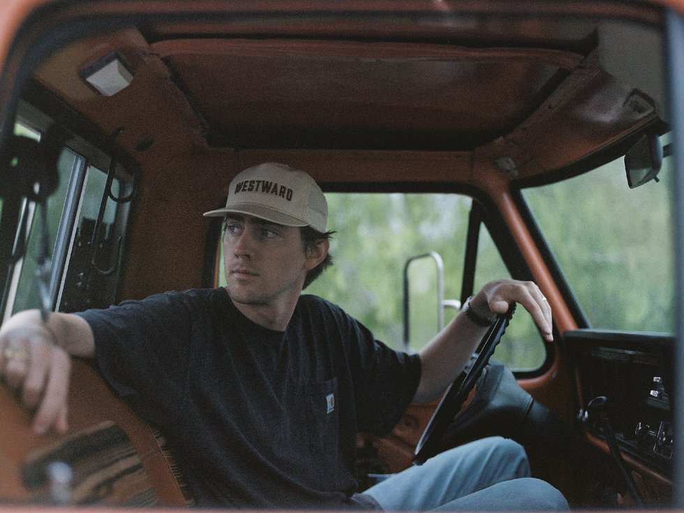 Dylan Gossett in a truck.