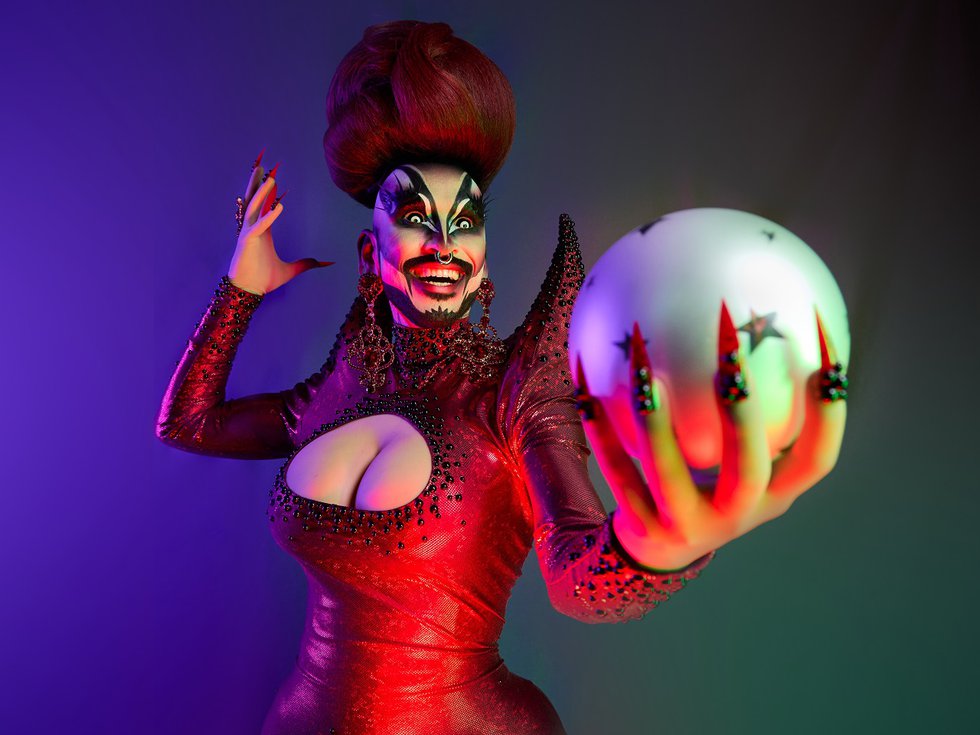 Auntie Heroine and a silver globe.