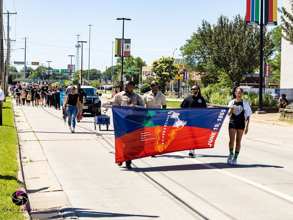 A past Juneteenth parade on Park Street.