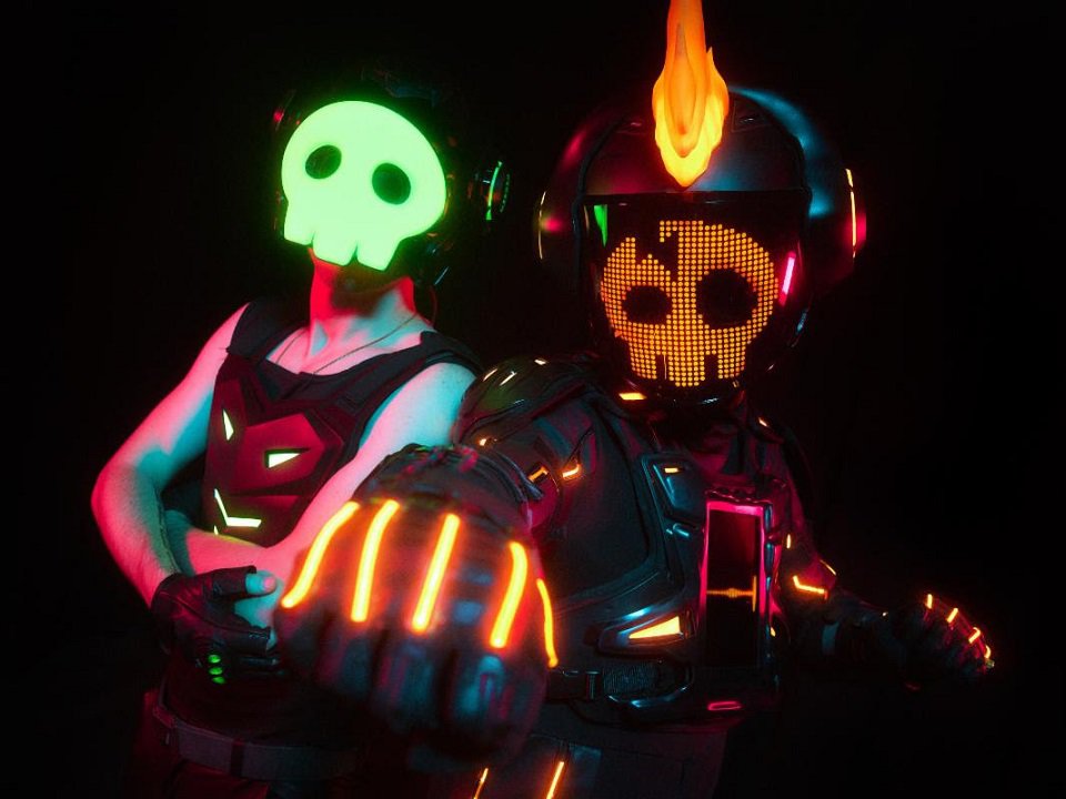 The two members of The Living Tombstone.