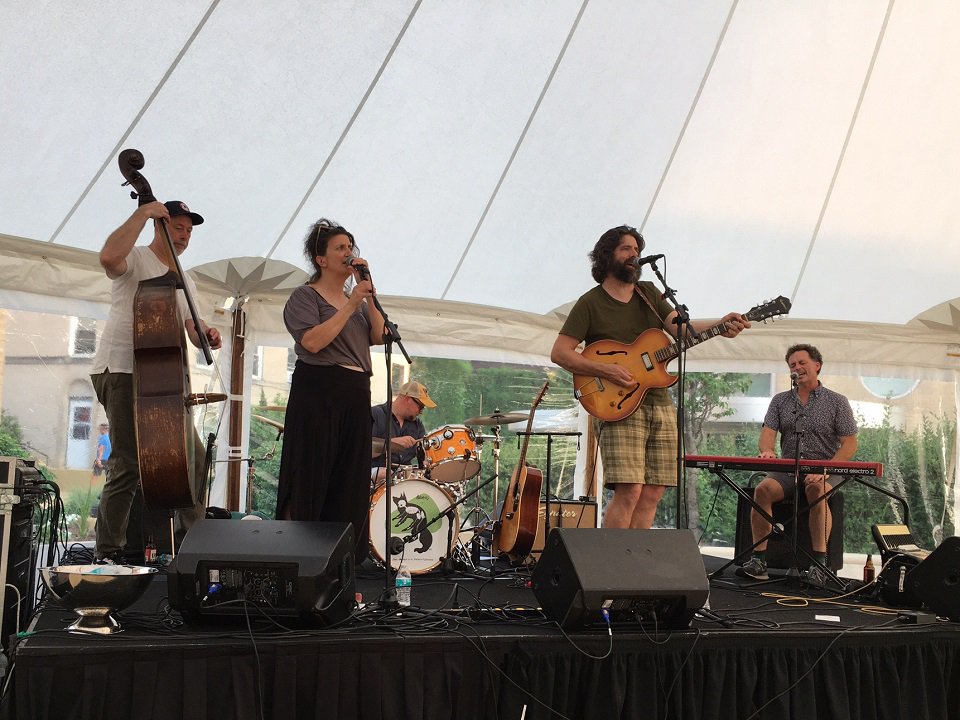 A past lineup of Evan Murdock and the Imperfect Strangers on stage.