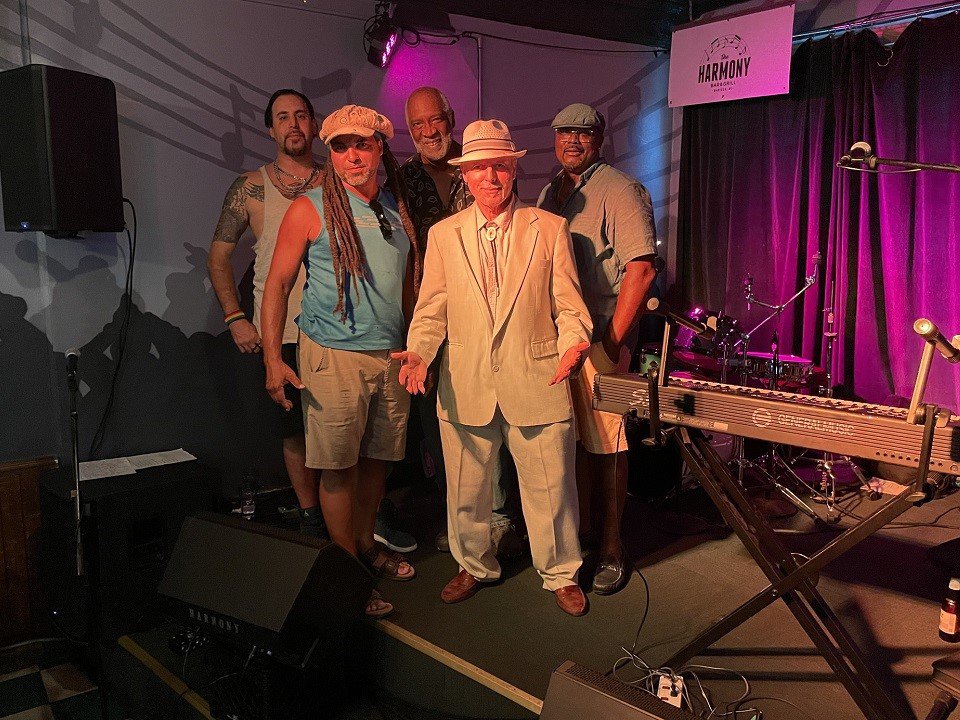 The Real Roots Rockers on stage at the Harmony.