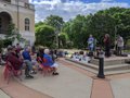 Two Ukes and a Bass during Make Music Madison 2021.