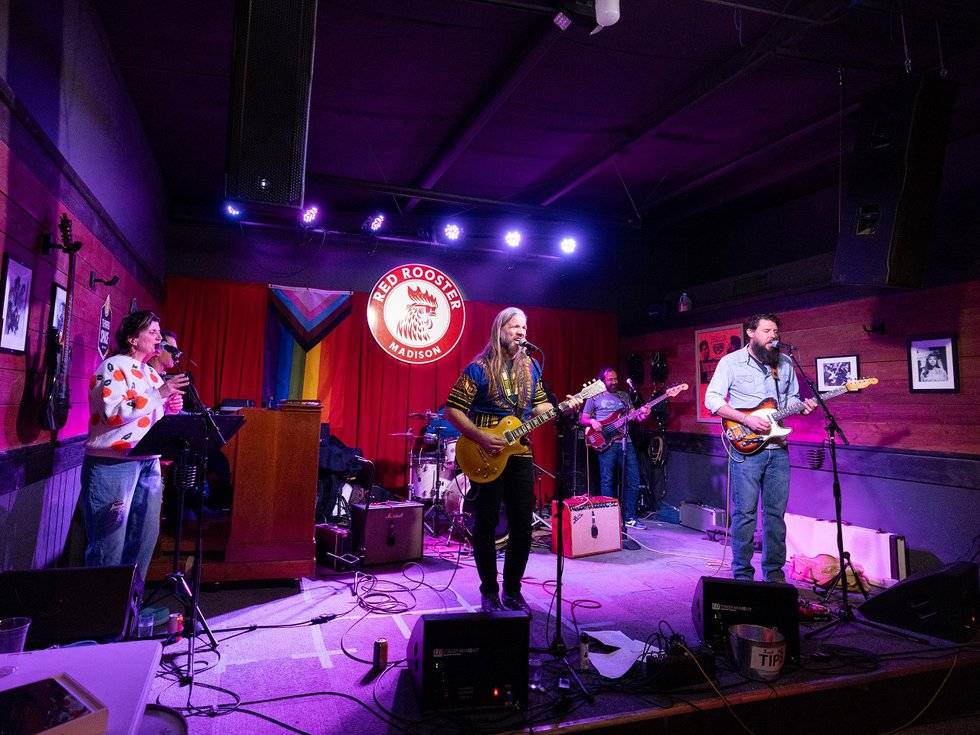 Dan Walkner Band on stage at Red Rooster.