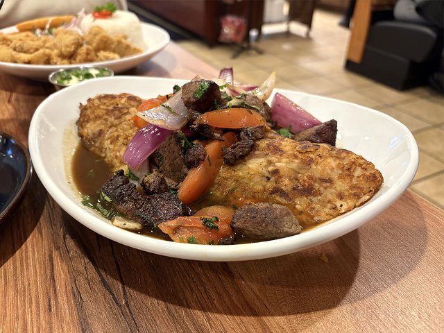 The beef tacu tacu at Mishqui Peruvian Bistro.