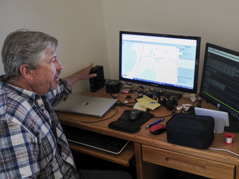 Scott Pigg at his computer.