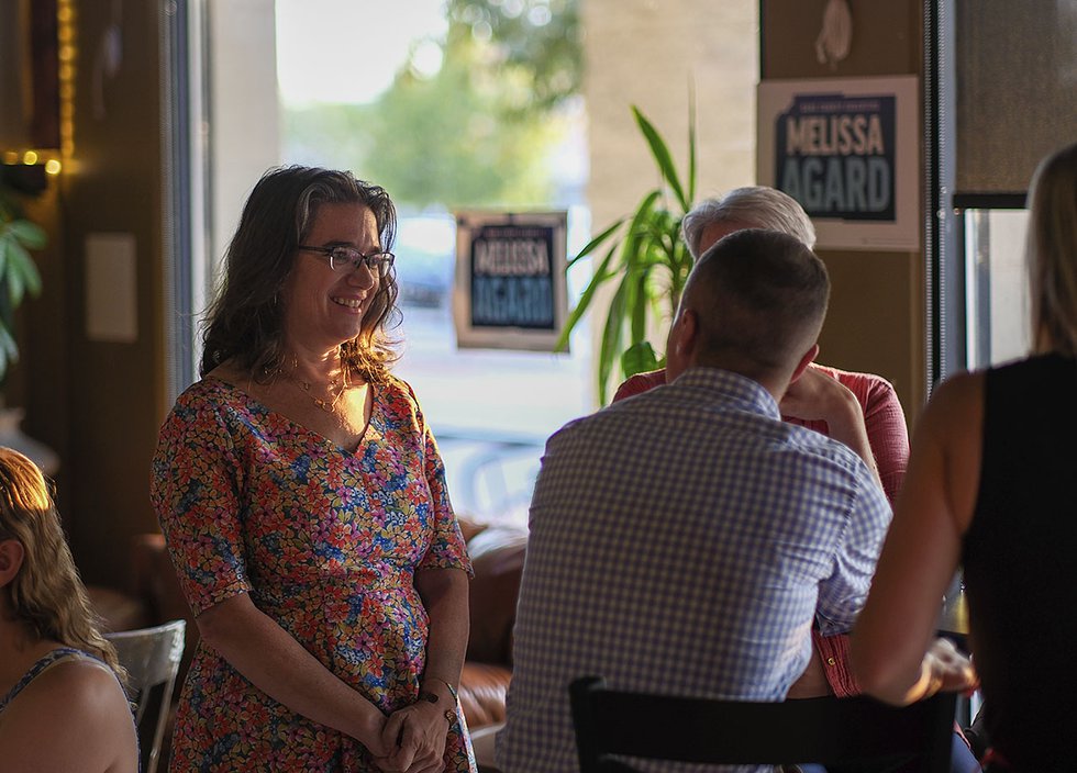 Melissa Agard at her election night watch party on August 13, 2024.