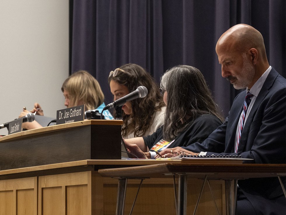 Joe Gothard with the MMSD school board on June 24, 2024.