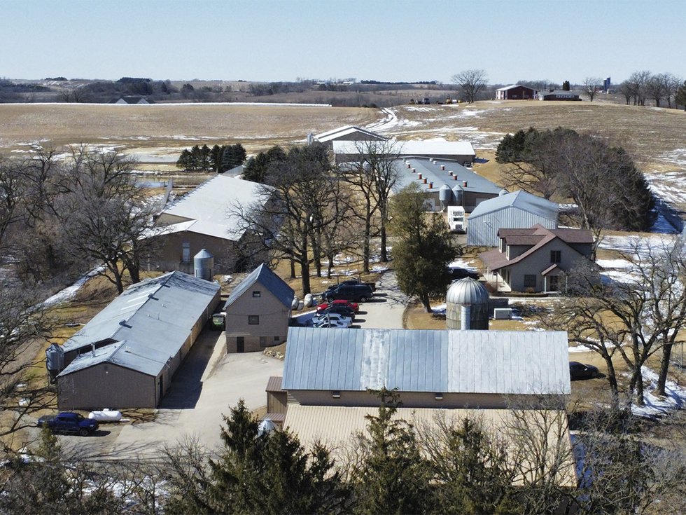 An aerial view of Ridglan Farms.